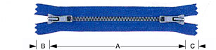 Zipper with double sliders